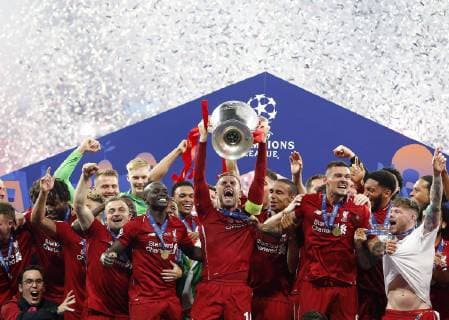 Sport Bilder des Tages Liverpool team during UEFA Champions League match, Final Roundl between Tottenham Hotspur FC and Liverpool FC at Wanda Metropolitano Stadium in Madrid, Spain. June 01, 2019.  (8094)
