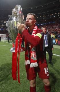 Jordan Henderson of Liverpool during the UEFA Champions League match at Wanda Metropolitano Stadium, Madrid. Picture date: 1st June 2019. Picture credit should read: David Klein Sportimage EDITORIAL USE ONLY. No use with unauthorised audio, video, data, fixture lists, club league logos or live services. Online in-match use limited to 120 images, no video emulation. No use in betting, games or single club league player publications. SPI-0089-0096