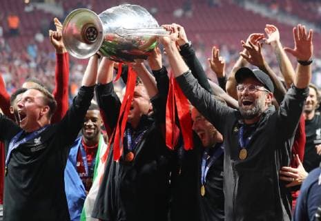 June 1, 2019 - Madrid, Spain - Liverpool manager Jurgen Klopp with the trophy during the UEFA Champions League Final Tottenham Hotspur Fc v Liverpool Fc at the Wanda Metropolitano Stadium in Madrid, Spain on June 1, 2019. Tottenham Hotspur Fc v Liverpool Fc - Uefa Champions League Final  - ZUMAn230 20190601_zaa_n230_812 Copyright: xMatteoxCiambellix
