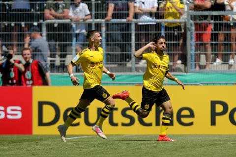 Aspach, Germany 30.05.2019, Deutsche A-Junioren-Meisterschaft, A-Junioren Finale VfB Stuttgart - BV Borussia Dortmund, jubel nach dem 1:1 von Immanuel Pherai (BVB U19) ( Defodi-09-541-017278