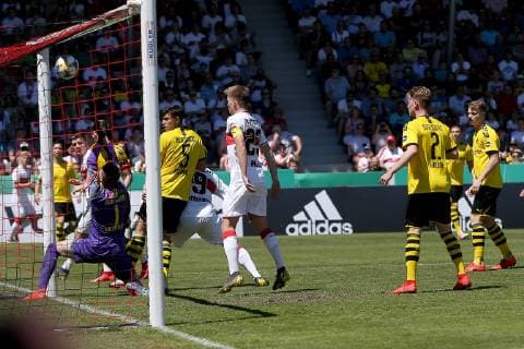 Aspach, Germany 30.05.2019, Deutsche A-Junioren-Meisterschaft, A-Junioren Finale VfB Stuttgart - BV Borussia Dortmund, Tor Zum 1:0 von Antonis Aidonis (VfB U19) ( Defodi-09-541-017288
