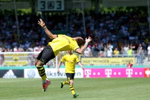Aspach, Germany 02.06.2019, Deutsche A-Junioren-Meisterschaft, A-Junioren Finale VfB Stuttgart - BV Borussia Dortmund, jubel von Paul-Philipp Besong (BVB U19) nach dem 3:4 ( Defodi-09-541-017319