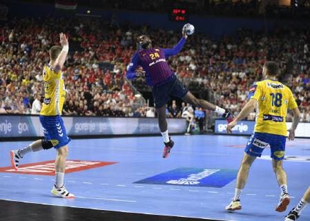 Dika Mem FC Barcelona, Barca Lassa) hat viel Platz7, Handball, Männer, Velux EHF Final Four, Spiel um Platz 3, FC Barcelona Lassa vs PGE Vieve Kielce, 02.06.19 Köln Lanxess-Arena Nordrhein-Westfalen Germany