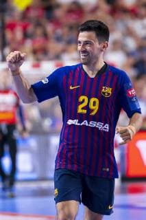 Köln, Deutschland 02. Juni 2019: Handball - EHF CL Spiel Platz 3 - FC Barcelona, Barca vs. PGE Vive Kielce Nemanja Ilic (Barcelona) Jubel Freude Emotion Köln Lanxess Arena Deutschland