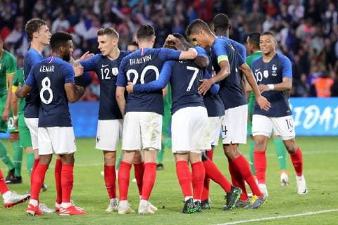JOIE - EQUIPE DE FRANCE DE FOOTBALL FOOTBALL : France vs Bolivie - Match Amical - 02 06 2019 FEP Panoramic 