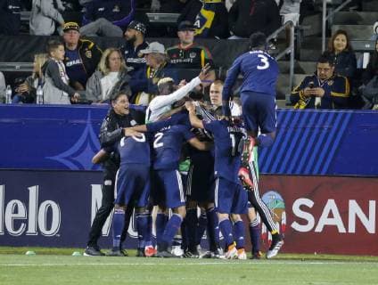 June 2, 2019 - Los Angeles, California, U.S - New England Revolution celebrate their goal during the 2019 Major League Soccer MLS, Fussball Herren, USA match between LA Galaxy and New England Revolution in Carson, California, June 2, 2019. MLS 2019: New England Revolution 2:1 LA Galaxy - ZUMAc68_ 20190602_zaf_c68_015 Copyright: xRingoxChiux