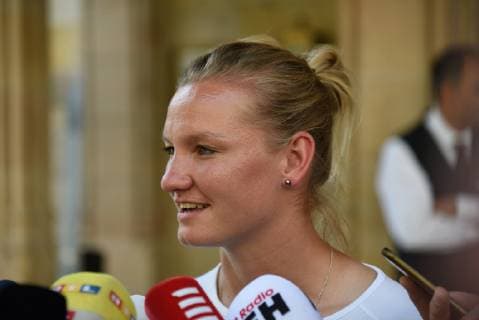 03.06.2019, GER, Frankfurt am Main, Frauenfussball, DFB Frauen, Damen Deutsche Frauen-Nationalmannschaft trifft sich in der Villa Kennedy vor dem Start der Frauen-Weltmeisterschaft vom 7. Juni bis 7. Juni 2019 in Frankreich Bild zeigt: Nationalspielerin Alexandra Popp