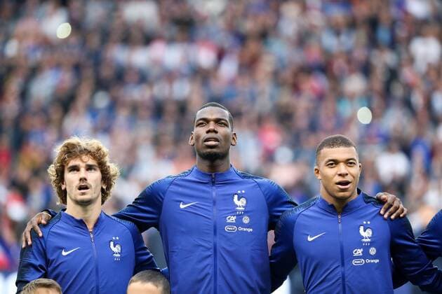 HYMNES - 10 KYLIAN MBAPPE (FRA) - 06 PAUL POGBA (FRA) - 07 ANTOINE GRIEZMANN (FRA) FOOTBALL : France vs Bolivie - Match Amical - 02 06 2019 FEP Panoramic 