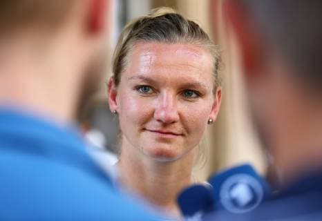 03.06.2019, xcex, GER, Frankfurt am Main, Villa Kennedy, Frauenfussball, Nationalmannschaft, DFB, DFB Frauen, FIFA WM, Die DFB Frauen starten von Frankfurt aus zur WM nach Frankreich Nationalspielerin und Kapitaenin Alexandra Popp im Interview mit Medienvertretern