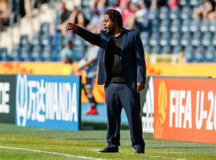 Bydgoszcz, Polen, 04.06.2019, FIFA Weltmeisterschaft Polen 2019, Achtelfinale, Frankreich - USA, Trainer Bernard Diomede (FRA) gestikuliert, gestik ( Defodi-01048-179629
