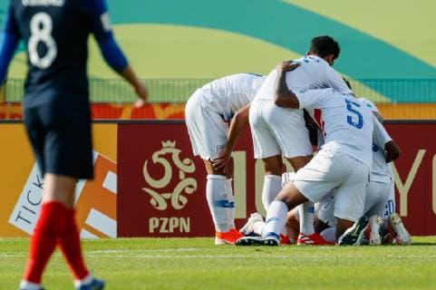 Bydgoszcz, Polen, 04.06.2019, FIFA Weltmeisterschaft Polen 2019, Achtelfinale, Frankreich - USA, jubel, Torjubel um Sebastian Soto (USA) nach dem treffer zum 0:1 ( Defodi-01048-179637