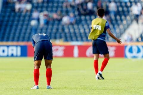 Bydgoszcz, Polen, 04.06.2019, FIFA Weltmeisterschaft Polen 2019, Achtelfinale, Frankreich - USA, Boubacar Kamara (FRA) enttaeuscht ( Defodi-01048-179658