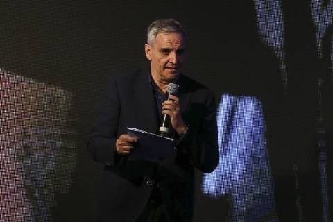 Italy: Football Leader 2019 Football - 2019 leader, the national award of the AIAC Italian Association of Football Coaches, in the seventh consecutive year, in photos Maurizio de Giovanni is an Italian writer, screenwriter and playwright, author mostly of detective novels( Photo by Antonio Balasco Pacific Press) Naples Campania Italy  AntonioxBalascox xPacificxPress