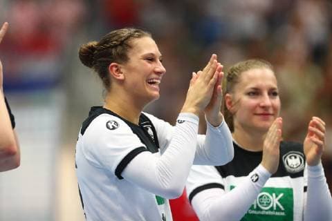 Julia Behnke (Deutschland) freut sich ueber die Qualifikation fuer die WM Deutschland vs Kroatien, Handball, WM-Qualifikation, 05.06.2019 Deutschland vs Kroatien, Handball, WM-Qualifikation, 05.06.2019 Hamm Copyright: xEIBNER RenexWeissx EP_RWS