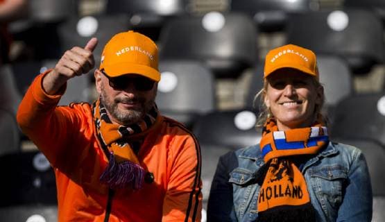 6th June 2019, St& xe1;dio D Afonso Henriques, Guimar& xe3;es, Portugal; UEFA Nations league Football semi-final, Netherlands versus England; The fans of Netherland supporting their team  ActionPlus12141541 NikolaxKrstic