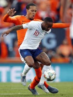 (l-r) Virgil van Dijk of Holland, Raheem Sterling of England during the UEFA Nations League semi final match between The Netherlands and England at Estadio D. Afonso Henriques on June 06, 2019 in Guimaraes, Portugal UEFA Nations League 2018 2019 xVIxVIxImagesx xMauricexvanxSteenxIVx 14675063