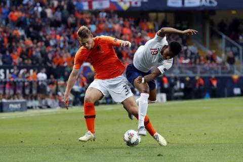 (l-r) Matthijs de Ligt of Holland, Marcus Rashford of England during the UEFA Nations League semi final match between The Netherlands and England at Estadio D. Afonso Henriques on June 06, 2019 in Guimaraes, Portugal UEFA Nations League 2018 2019 xVIxVIxImagesx xMauricexvanxSteenxIVx 14675068