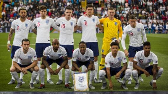 6th June 2019, St& xe1;dio D Afonso Henriques, Guimar& xe3;es, Portugal; UEFA Nations league Football semi-final, Netherlands versus England; The team of England line up  ActionPlus12141626 NikolaxKrstic