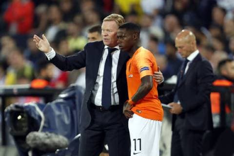 (l-r) Holland coach Ronald Koeman, Quincy Promes of Holland during the UEFA Nations League semi final match between The Netherlands and England at Estadio D. Afonso Henriques on June 06, 2019 in Guimaraes, Portugal UEFA Nations League 2018 2019 xVIxVIxImagesx xMauricexvanxSteenxIVx 14675785