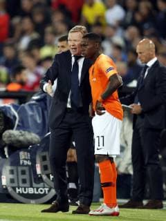 (l-r) Holland coach Ronald Koeman, Quincy Promes of Holland during the UEFA Nations League semi final match between The Netherlands and England at Estadio D. Afonso Henriques on June 06, 2019 in Guimaraes, Portugal UEFA Nations League 2018 2019 xVIxVIxImagesx xMauricexvanxSteenxIVx 14675786