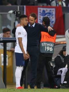 Netherlands v England UEFA Nations League Semi-Final Manager Gareth Southgate gives instructions to Jesse Lingard England during the UEFA Nations League Semi-Final match at Estadio D. Afonso Henrique, Guimaraes Content Not Available For UK Newspapers Copyright: xPaulxChestertonx FIL-13327-0095