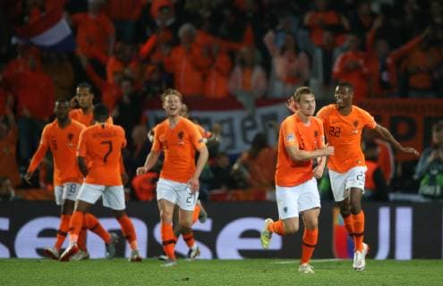 Netherlands v England UEFA Nations League Semi-Final Matthijs de Ligt of Netherlands celebrates scoring their first goal during the UEFA Nations League Semi-Final match at Estadio D. Afonso Henrique, Guimaraes Content Not Available For UK Newspapers Copyright: xPaulxChestertonx FIL-13327-0111