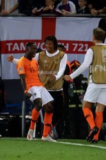 Guimaraes, Portugal, 06.06.2019, UEFA Nations League, Halblfinale, Niederlande - England, Tor zum 2:1, Torschuetze Quincy Promes (NLD) jubelt ( Defodi-01053042495