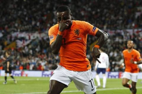 (l-r) Quincy Promes of Holland, Memphis Depay of Holland during the UEFA Nations League semi final match between The Netherlands and England at Estadio D. Afonso Henriques on June 06, 2019 in Guimaraes, Portugal UEFA Nations League 2018 2019 xVIxVIxImagesx xMauricexvanxSteenxIVx 14676315