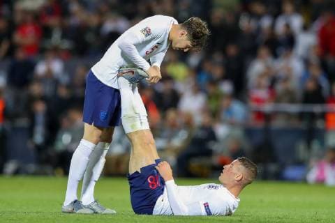 UEFA Nations League 2019 - Semi Final - The Netehrlands v England 06-06-2019: Voetbal: Nederland v Engeland: Guimaraes Semi final UEFA Nations League 2019 John Stones of England, Ashley Young of England