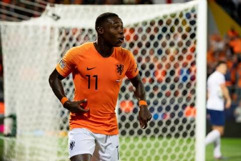Guimaraes, Portugal, 06.06.2019, UEFA Nations League, Halblfinale, Niederlande - England, Tor zum 3:1, Torschuetze Quincy Promes (NLD) jubelt ( Defodi-01053042502