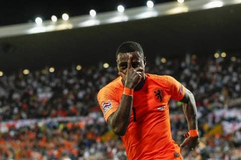 Quincy Promes of Holland during the UEFA Nations League semi final match between The Netherlands and England at Estadio D. Afonso Henriques on June 06, 2019 in Guimaraes, Portugal UEFA Nations League 2018 2019 xVIxVIxImagesx xMauricexvanxSteenxIVx 14676679