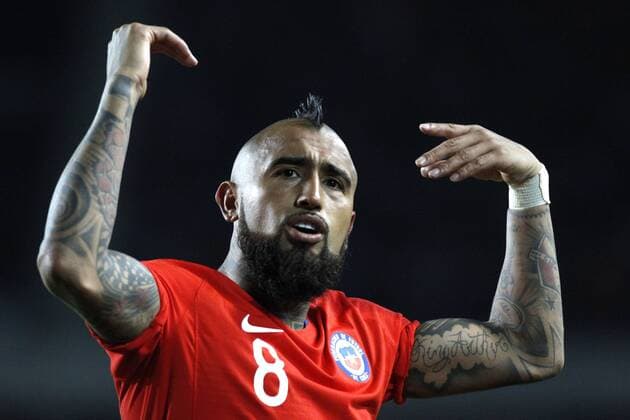 Futbol, Chile vs Haiti El jugador de la seleccion chilena Arturo Vidal durante el partido amistoso contra Haiti disputado en el estadio La Portada de La Serena, Chile. 06 06 2019 Ramon Monroy Photosport Football, Chile vs Haiti Chile s player Arturo Vidal the ball during the friendly match against Haiti held at the La Portada stadium in La Serena, Chile. 06 06 2019 Ramon Monroy Photosport Chile vs Haiti, partido amistoso 2019 