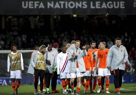 June 6, 2019 - Guimares, Portugal - Frenkie de Jong of Netherlands and Ajax after the UEFA Nations League Semi-Final football match Netherlands vs England at D.Afonso Henriques stadium in Guimares on June 6, 2019. ..( NurPhoto) Netherlands v England - UEFA Nations League Semi-Final  - ZUMAn230 20190606_zaa_n230_526 Copyright: xFilipexAmorimx