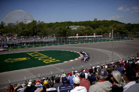 Motorsports: FIA Formula One World Championship, WM, Weltmeisterschaft 2019, Grand Prix of Canada, 11 Sergio Perez (MEX, Racing Point F1 Team), 63 George Russell (GBR, ROKiT Williams Racing), Montreal Canada