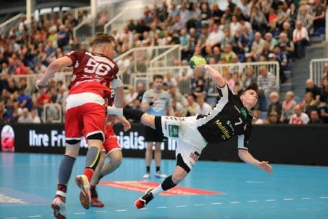 Handball,2.Bundesliga,Stadion Am Hallo ,Essen,TUSEM Essen gegen Sportverein Hamburg,08,06,2019,Stadion Am Hallo,Essen Leif Tissier 7 HSV,Tim Zechel 96 Sport,Handball,2.Bundesliga,Stadion Am Hallo ,Essen,TUSEM Essen gegen Sportverein Hamburg,08,06,2019 Essen Copyright: xEIBNER RonaldxBrendelx EP_RBL