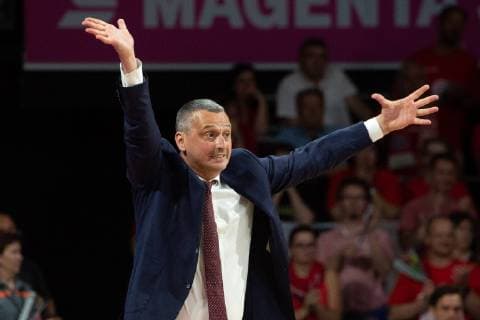 FCBB - Coach Dejan RADONJIC (FCB). Basketball, FC Bayern (FCB) - RASTA Vechta (VEC), Bundesliga, Playoff, Saison 2018 2019, Halbfinale, 3.Spiel, am 08.06.2019 in Muenchen A U D I D O M E Deutschland.