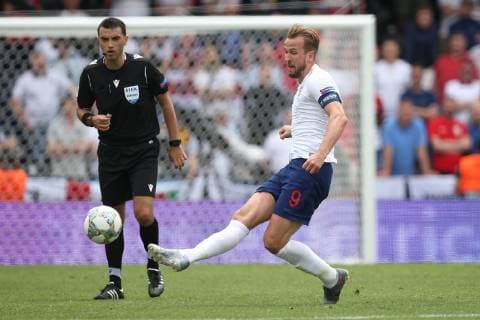 Switzerland v England UEFA Nations League 3rd Place Play-off Harry Kane of England in action during the UEFA Nations League 3rd Place Play-off match at Estadio D. Afonso Henrique, Guimaraes Content Not Available For UK Newspapers Copyright: xPaulxChestertonx FIL-13338-0022