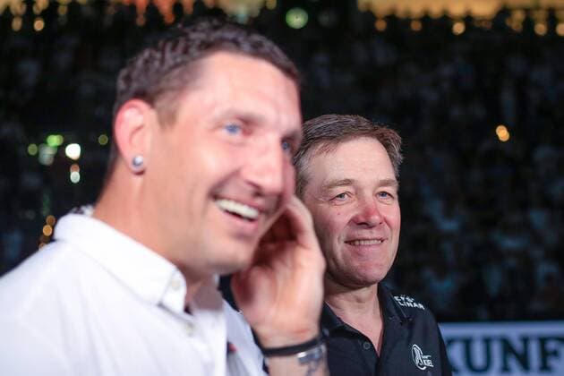 Deutschland , Kiel , Sparkassen Arena , 1 DKB Handball Bundesliga , THW Kiel Trainer alfred gislason ( THW ) - Hannover Burgdorf ( Hannover ) Stefan Kretzschmar