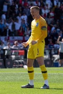 Guimaraes, Portugal, 09.06.2019, UEFA Nations League, Spiel um Platz 3, Schweiz - England, Torwart Jordan Pickford (ENG) jubelt ( Defodi-01053043037