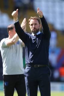 Switzerland v England UEFA Nations League 3rd Place Play-off England Manager Gareth Southgate applauds the traveling support at the end of the UEFA Nations League 3rd Place Play-off match at Estadio D. Afonso Henrique, Guimaraes Content Not Available For UK Newspapers Copyright: xPaulxChestertonx FIL-13338-0041