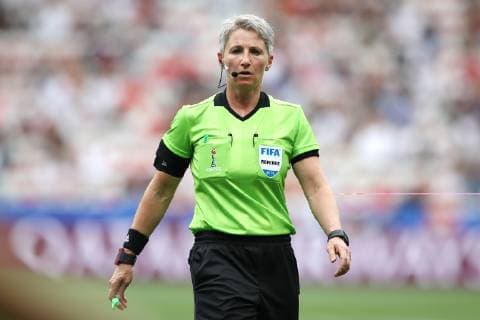 The referee Jana Adamkova during the FIFA Women s World Cup match at Allianz Riviera Stadium, Nice. Picture date: 9th June 2019. Picture credit should read: Jonathan Moscrop Sportimage EDITORIAL USE ONLY. No use with unauthorised audio, video, data, fixture lists, club league logos or live services. Online in-match use limited to 120 images, no video emulation. No use in betting, games or single club league player publications. SPI-0094-0018