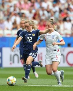England Women v Scotland Women 2019 FIFA Women s World Cup Keira Walsh of England Women and Erin Cuthbert of Scotland Women during the 2019 FIFA Women s World Cup match at Allianz Riviera, Nice Content Not Available For UK Newspapers Copyright: xKunjanxMaldex FIL-13341-0055