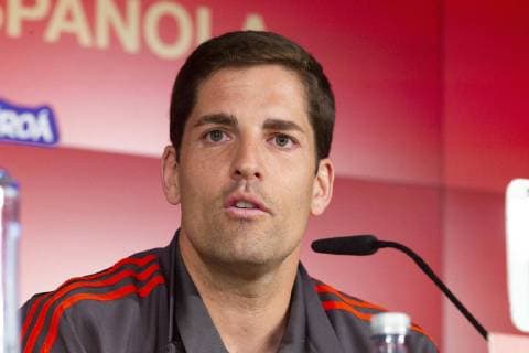 June 9, 2019 - Madrid, Spain - Assistant coach of Spain Robert Moreno holds a press conference, PK, Pressekonferenz ahead of the UEFA European Qualifiers Group F football match between Spain and Sweden at Santiago Bernabeu Stadium on June 09, 2019 in Madrid, Spain. UEFA EURO, EM, Europameisterschaft,Fussball Qualifying, EM, Europameisterschaft - Press Conference Of Spain - ZUMAn230 20190609_zaa_n230_876 Copyright: xOscarxGonzalezx
