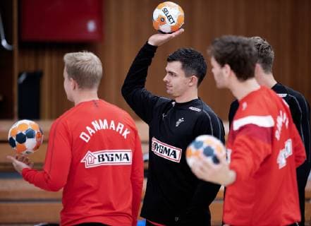 Rasmus Lauge under haandbold herrelandsholdets traening i Bavnehoej Hallen forud for EM-kvalifikationen, mandag den 10. juni 2019.. , Copenhagen Denmark