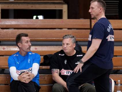 Traener Nikolaj Bredahl Jacobsen under haandbold herrelandsholdets traening i Bavnehoej Hallen forud for EM-kvalifikationen, mandag den 10. juni 2019.. , Copenhagen Denmark
