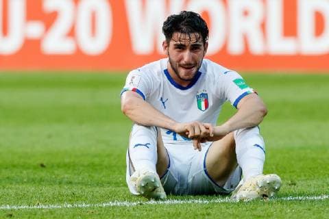Gdynia, Polen, 11.06.2019, FIFA U-20-Weltmeisterschaft Polen 2019, Halbfinale, Ukraine - Italien, Roberto Alberico (ITA) enttaeuscht ( Defodi-01048-180959