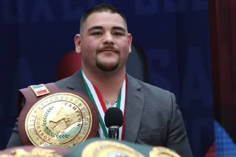 June 11, 2019 - EUM20190611DEP07.JPG .CIUDAD DE MEXICO, Boxing Boxeo-Andy Ruiz.- 11 junio 2019. El boxeador Andy Ruiz, quien recientemente se convirtio en el primer campeon mexicano de peso completo, ofrecio una conferencia de prensa en la capital, a dias de obtener los tres cinturones de la AMB, OMB y FIB ante el estadounidense Anthony Joshua. Foto: Agencia EL UNIVERSAL Carlos Mejia AFBV. Latin News: June 11, 2019 Copyright: xCarlosxMejia ElxUniversalx