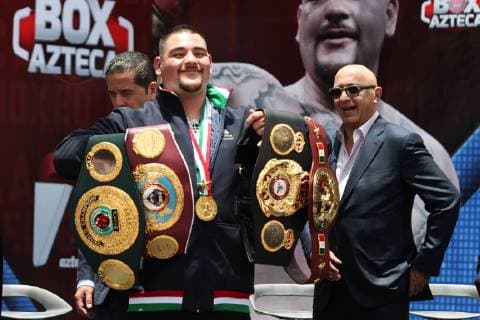 June 11, 2019 - EUM20190611DEP06.JPG .CIUDAD DE MEXICO, Boxing Boxeo-Andy Ruiz.- 11 junio 2019. El boxeador Andy Ruiz, quien recientemente se convirtio en el primer campeon mexicano de peso completo, ofrecio una conferencia de prensa en la capital, a dias de obtener los tres cinturones de la AMB, OMB y FIB ante el estadounidense Anthony Joshua. Foto: Agencia EL UNIVERSAL Carlos Mejia AFBV. Latin News: June 11, 2019 Copyright: xCarlosxMejia ElxUniversalx
