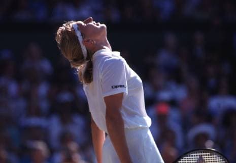 Steffi GRAF wird am 14. Juni 2019 50 Jahre alt, Tennis,Steffi GRAF,jubelt im Wimbledon Finale ,QF Â