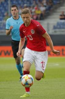 11.06.2019, Profertil Arena, Hartberg, AUT, Testspiel, U21, U 21 Oesterreich vs Frankreich, im Bild Maximilian Ullmann (AUT) Maximilian Ullmann (AUT) during the International U21 Friendly Football Match between Austria and France at the Profertil Arena in Hartberg, Austria on 2019 06 11. Hartberg